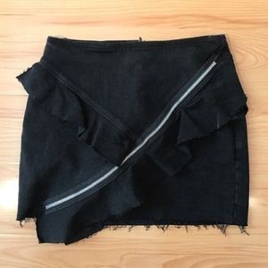 Zara black denim skirt